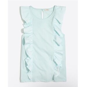 J.‎ Crew Womens XXS Sleeveless Ruffle Tank Top Light Blue Casual